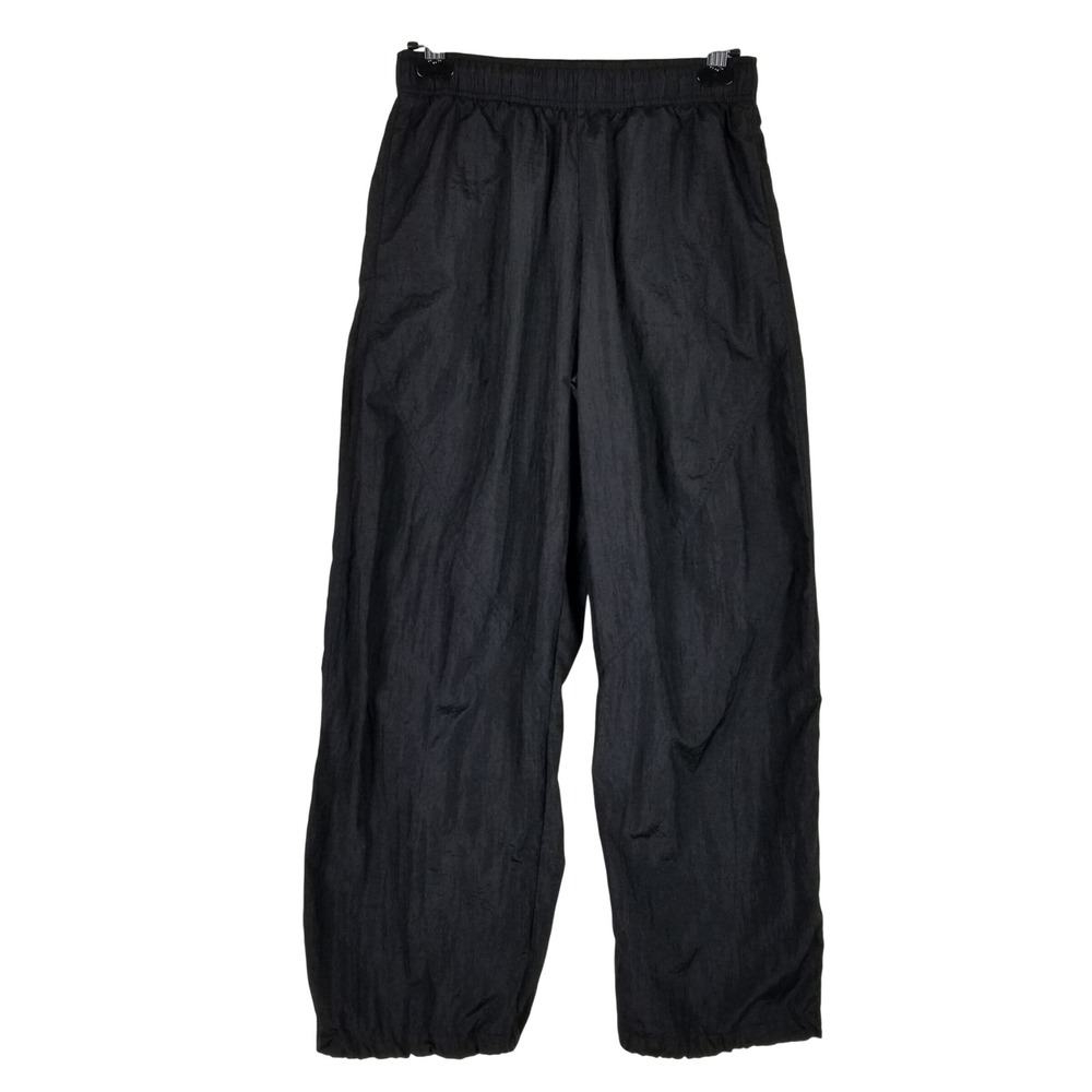 Athleta Jogger Pants Women Small Black Crinkle Nylon Lightweight Activewear